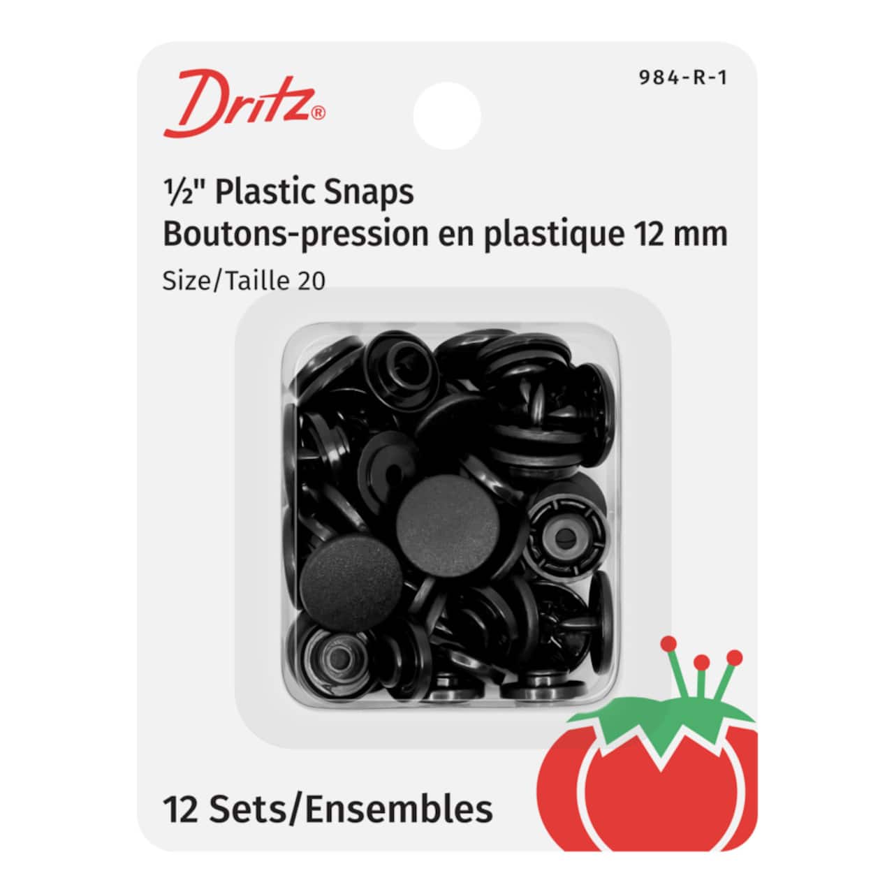 12 Packs: 12 ct. (144 total) Dritz® Black Plastic Snap Sets